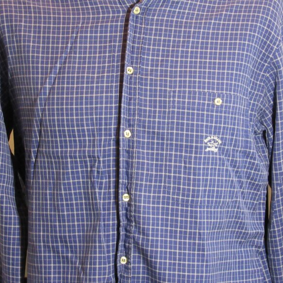 Paul & Shark Yachting Mens Shirt Blue Striped Made in Italy Sz 16/41 Large VG+ - Picture 3 of 12